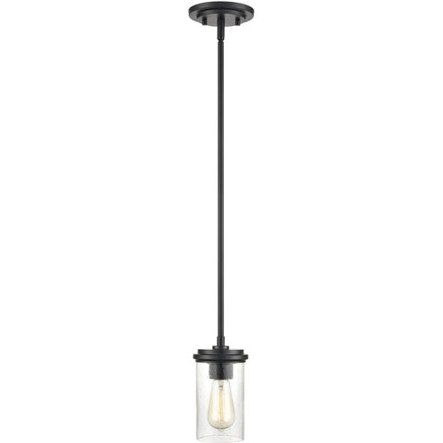 Taos 1 Light 5.5 inch Matte Black/Wood Grain Mini-Pendant Ceiling Light